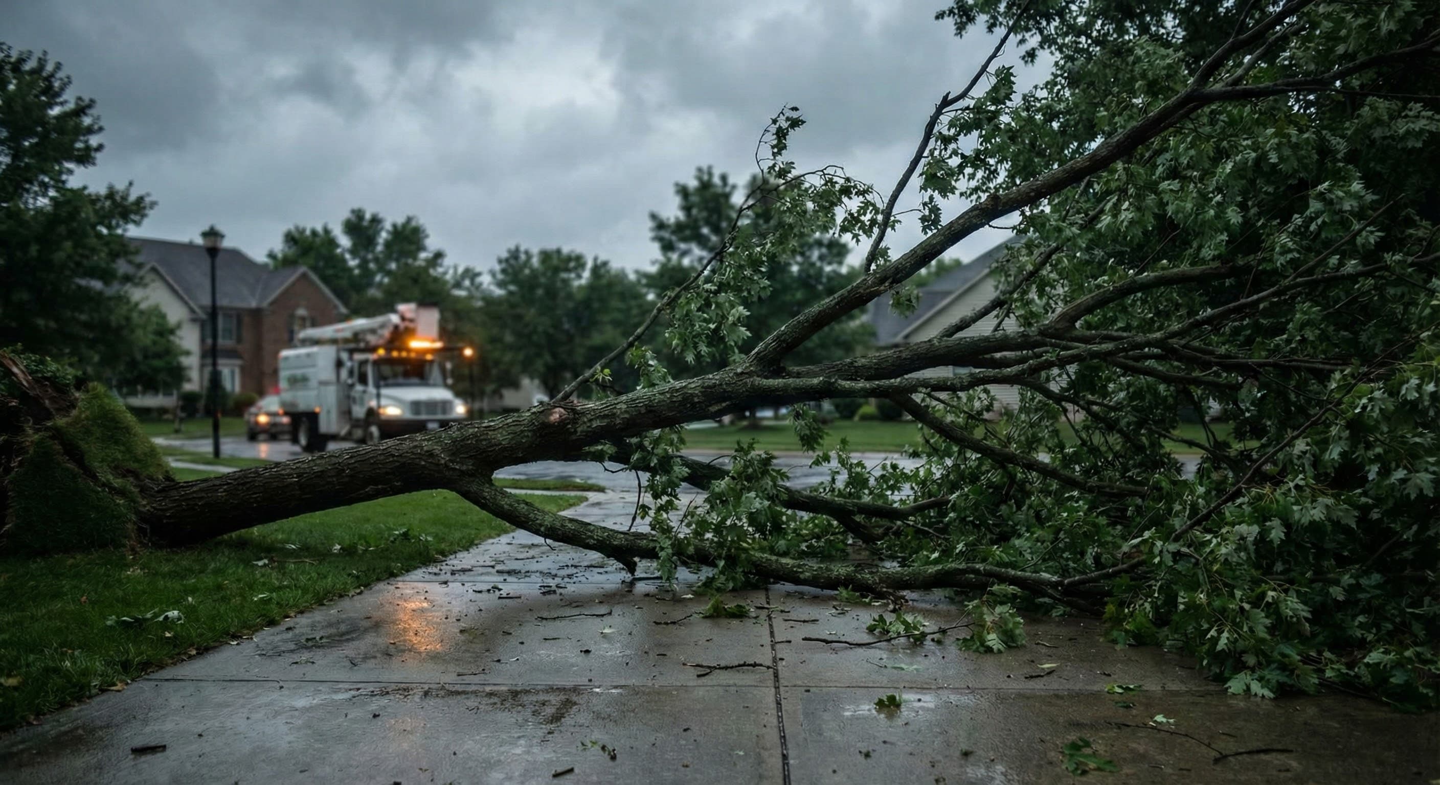 Emergency storm damage tree removal in Joplin